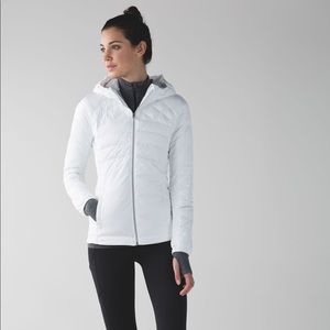 🍋 lululemon down for a run jacket with hood, sz 4